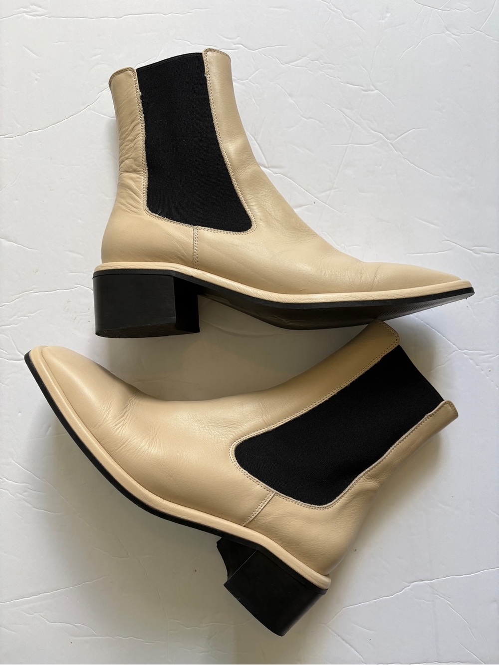 Maguire Morella Heeled Chelsea Boots Beige Black Sz 41 Handmade In Spain 10.5/11 - Picture 7 of 12
